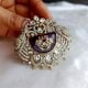Handmade Brass Metal Jewellery Purple Stone Maang Tikka Set